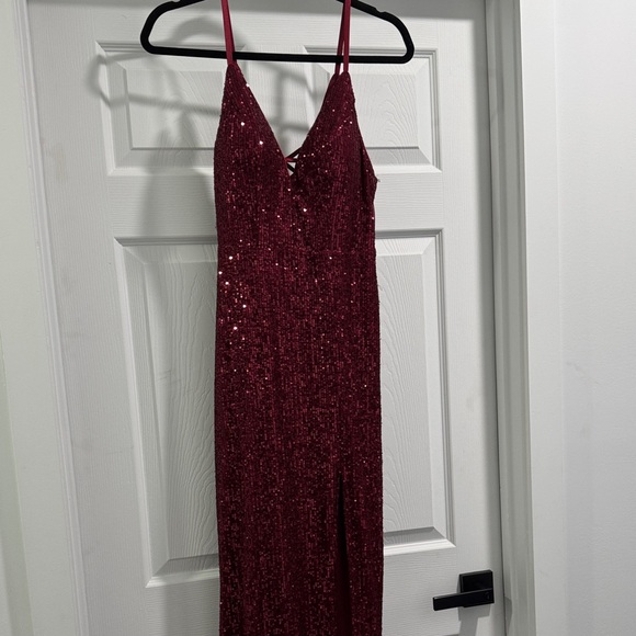 Xtraordinary Wine Sequin Maxi Dress - Picture 1 of 4